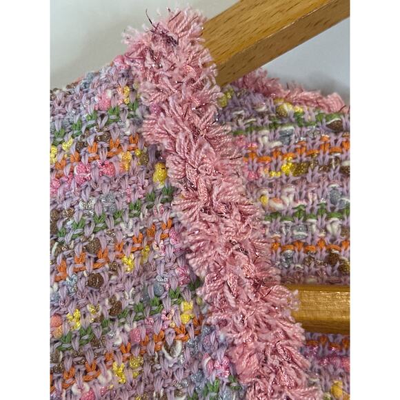 Alexis Elouise Cherry Blossom Tweed Mini Dress Belted Size Large NWT - Picture 8 of 12